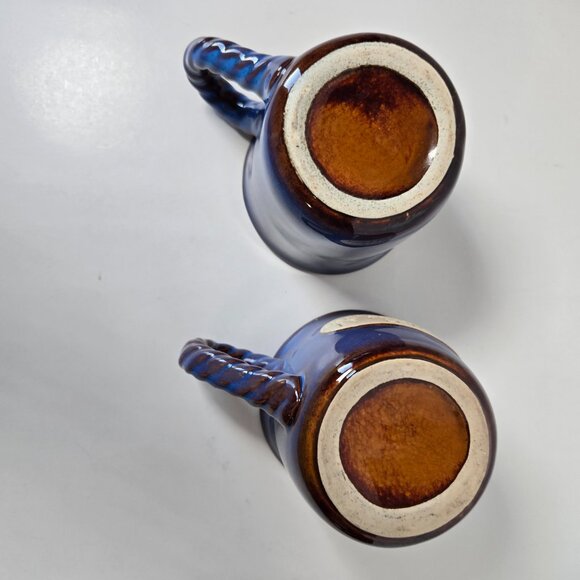 2 Blue Glazed Mugs With Sayings. - Picture 2 of 5